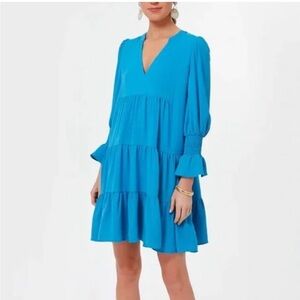 Pomander Place Tuckernuck Crepe Kenzo Dress in Capri Blue